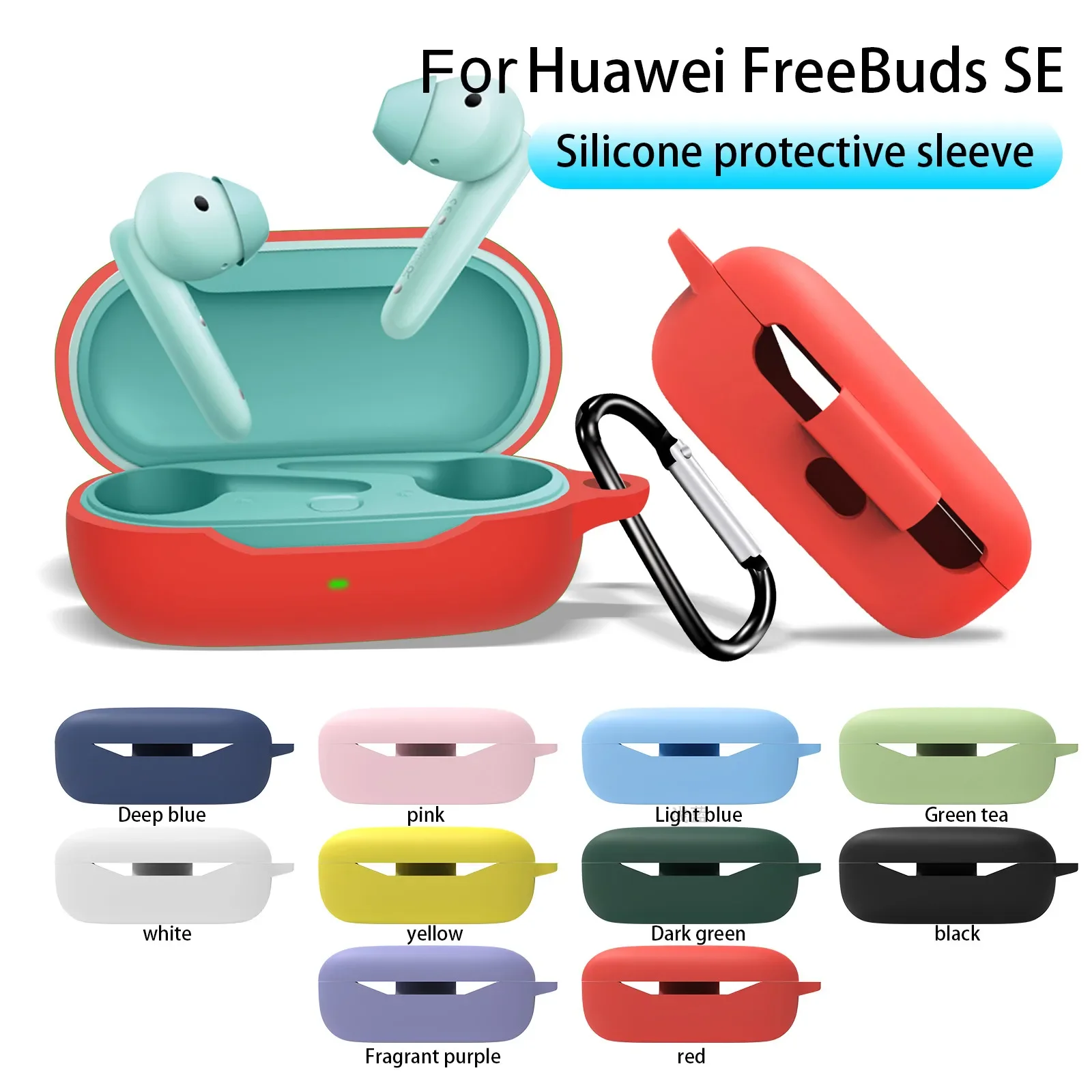 

for Huawei Freebuds SE Cover Earphone Protective Case FreebudsSE Shockproof With Hook