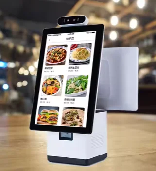 

H02 windows configuration:i5IX45U8G + 128G+15.6 inch touch +11.6/15. 6 inch +80mm printer+wifiKiosk Restaurant Ordering Machine