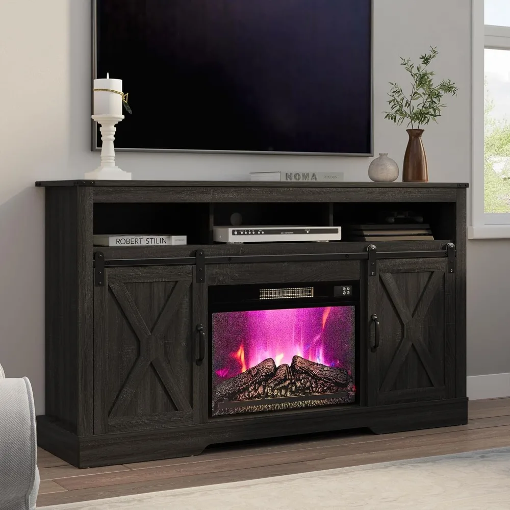 

RoyalCraft Farmhouse Fireplace TV Stand for 65+ Inch TV, Entertainment Center with 23" Electric Fireplace with Remote, 34 Tall M