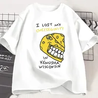 I Lost My Cheeseginity - Womens Funny Graphic Tee Short Sleeve Casual Crew Neck Tee Funny Street Fashion Womenswear Graphic Y2K