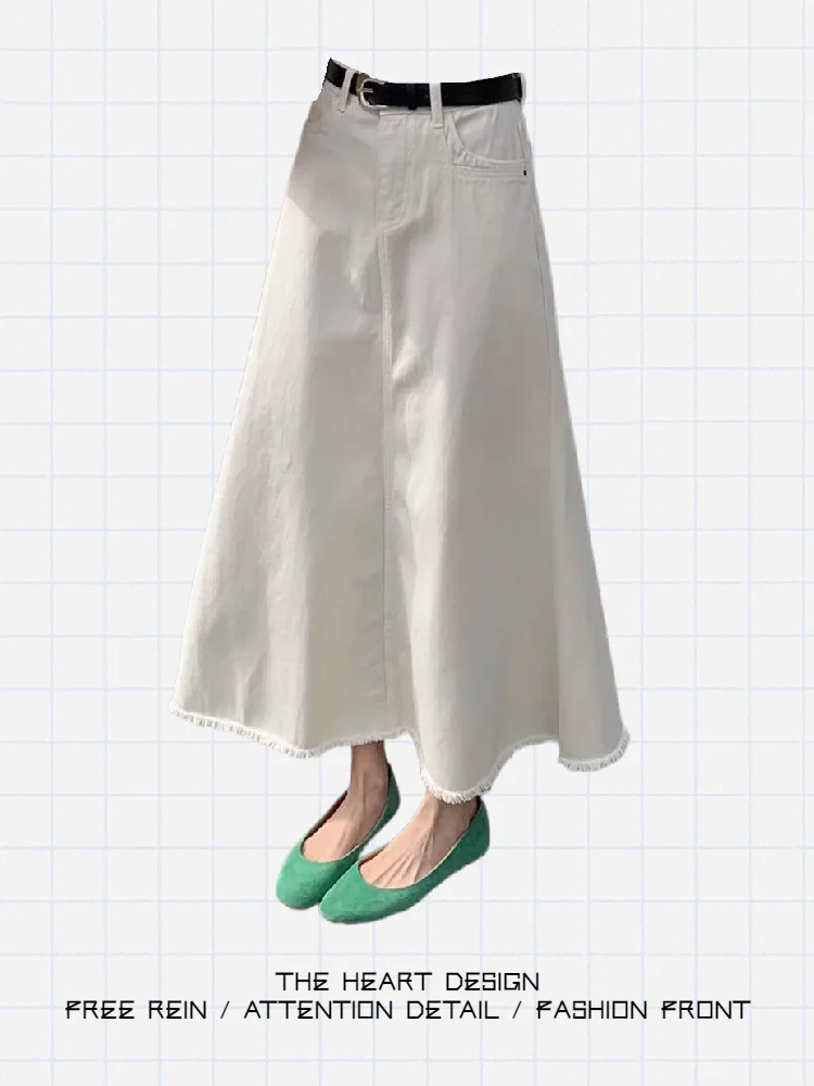 

Женская джинсовая юбка А-силуэта с высокой талией, летняя, модная, утягивающая, в корейском стиле, для повседневной носки, с эффектом «рыбий хвост»