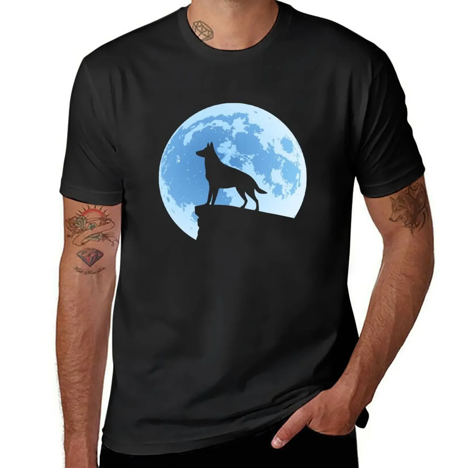 German Shepherd Dog Moon NickerStickers? on Redbubble T-Shirt aesthetic clothes oversizeds men clothes