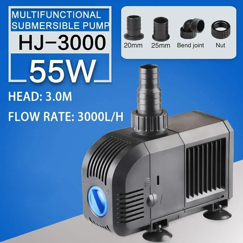 7-55W Ultra-Quiet HJ series 500—3000L/H Submersible Water Fountain Pump Filter Fish Pond Aquarium Water Pump Tank Fountain