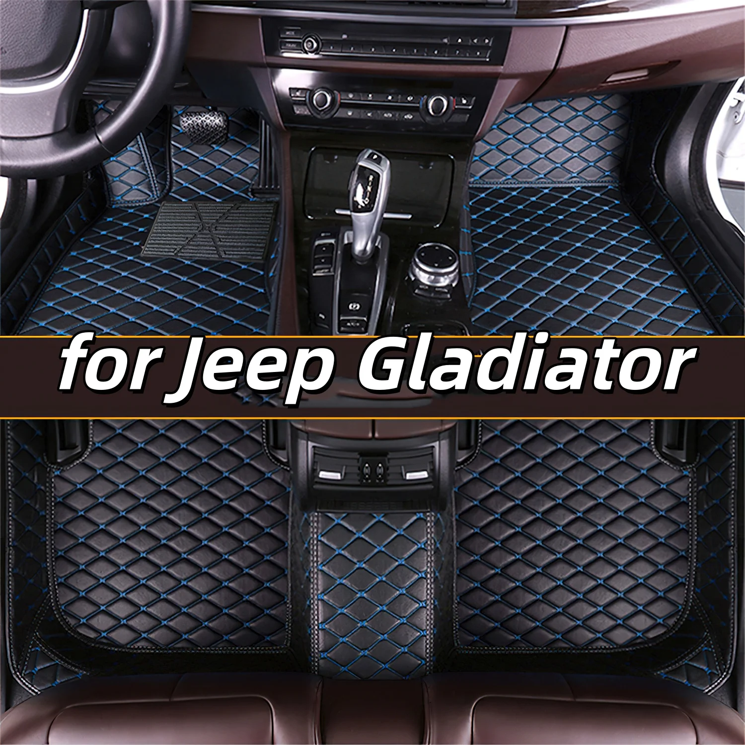 

Аксессуары, автомобильные напольные кожаные коврики, подходят для Jeep Gladiator 2020 2021 2022 2023 2024 2025, полный комплект автомобильных ковриков