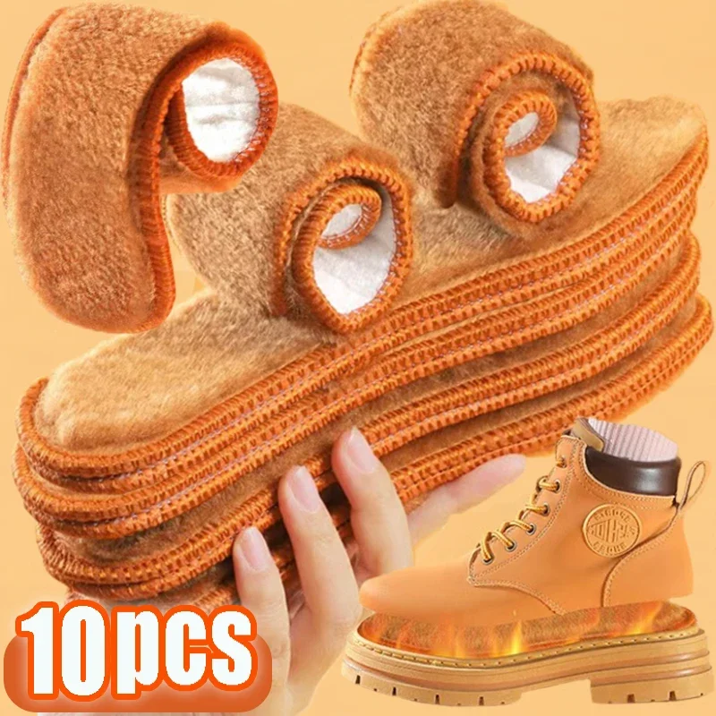 Winter Alpaca Wool Insoles Soft Plush Warm Thicken Foot Thermal Insole for Women Men Breathable Snow Boots Self Heated Shoes Pad