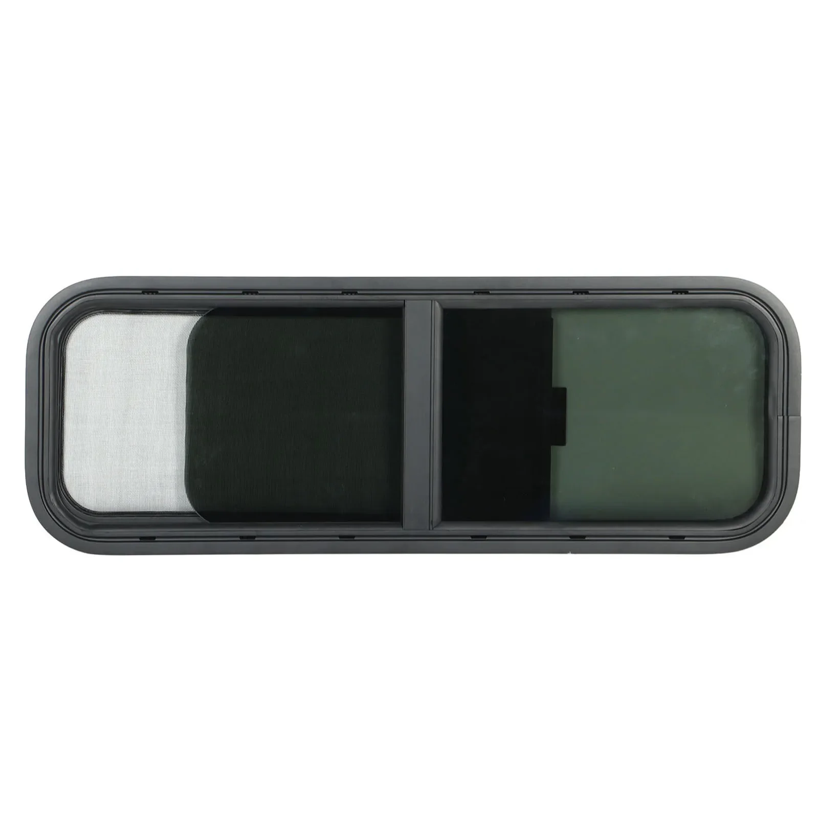 900x300mm Round Angle Sliding RV Window Black Tempered Glass Shade for  Trailer Glass RV Window RV Sliding