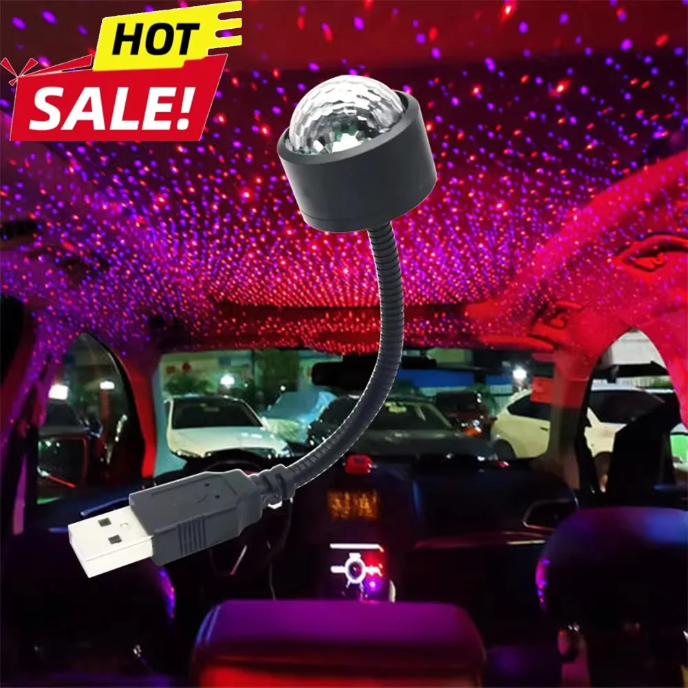 

Mini LED Car Roof Star Night Light Projector Atmosphere Galaxy Lamp USB Decorative Adjustable For Auto Roof Room Ceiling Decor