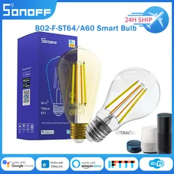 SONOFF B02-F-ST64/A60 스마트 와이파이 LED 필 라 멘 트 전구 E27 디 밍이 가능한 전구 램프 Ewelink APP/음성을 통해 듀얼 컬러 원격 제어