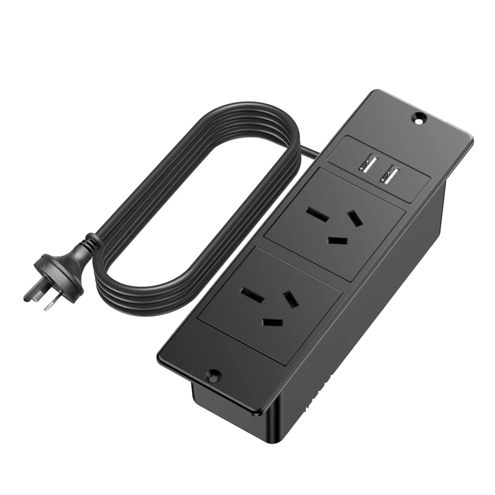 

Встраиваемый сетевой фильтр Au 1500 Вт с USB-портами и защитой от перенапряжения, скрытый кабель для офисной мебели, домашнего использования, конференц-столов, черный