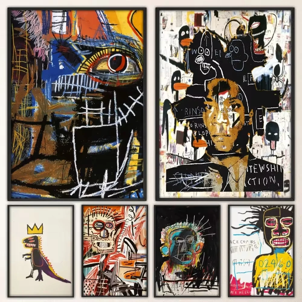 طباعة ملصق كتابات جان ميشيل ، لوحة جدارية ، غرفة نوم ، غرفة معيشة ، بار ، مطعم