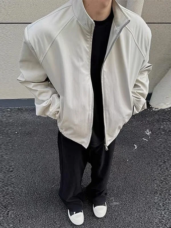 

Мужская короткая куртка American Splice Design с подплечниками и воротником-стойкой, осенне-зимняя, простая, универсальная, CleanFit