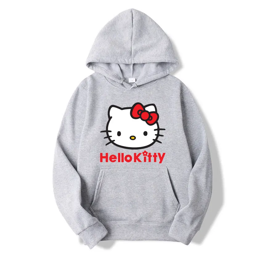 Sweat à capuche Hello Kitty Cartoon Anime pour hommes et femmes, pull décontracté, sweat-shirt pour couple, vêtements de printemps et d'automne, nouvelle mode, Y-2025