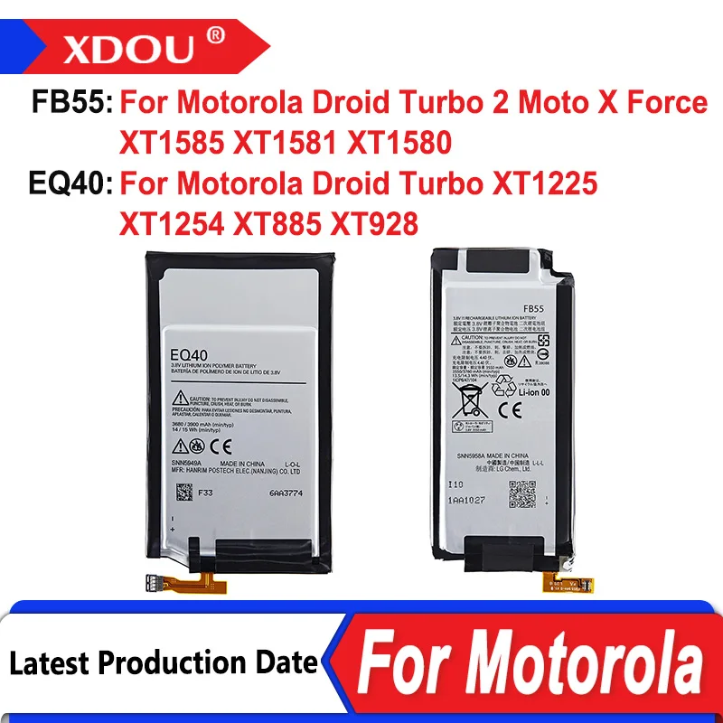 

Совершенно новый аккумулятор EQ40 FB55 для Motorola Moto Droid Turbo XT1225 XT1254 XT885 XT928 2 XT1585 XT1581 XT1580/Moto X Force + инструменты