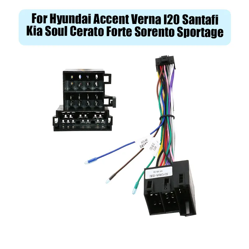 16pin для Hyundai Accent Verna I20 Santafi Kia Soul Cerato Forte Sorento Sportage автомобильный стерео жгут адаптер силовой кабель