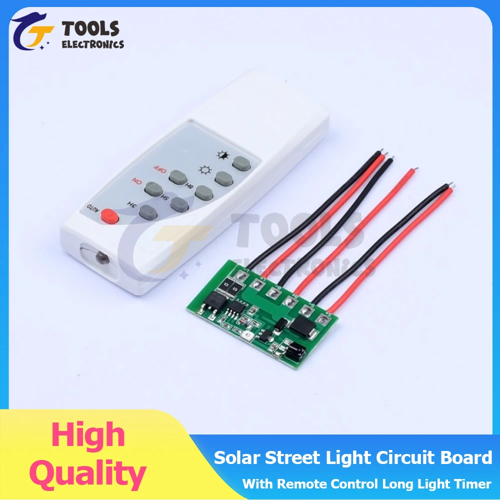 

Solar Street Light Circuit Board Solar Light Driver Control Board With Remote Control Long Light Timer 6.4V 7.4V 11.1V 12V