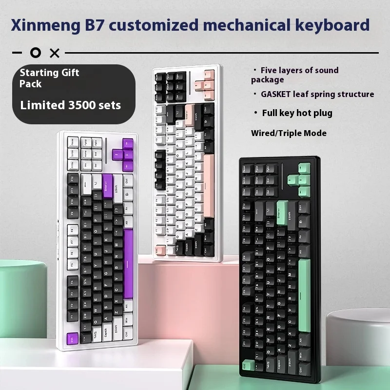 

Technology M87 Tri-Mode Wireless Bluetooth Mechanical Keyboard Wired Rgb Custom Gasket Hotplug Game Keyboard It Feels Good