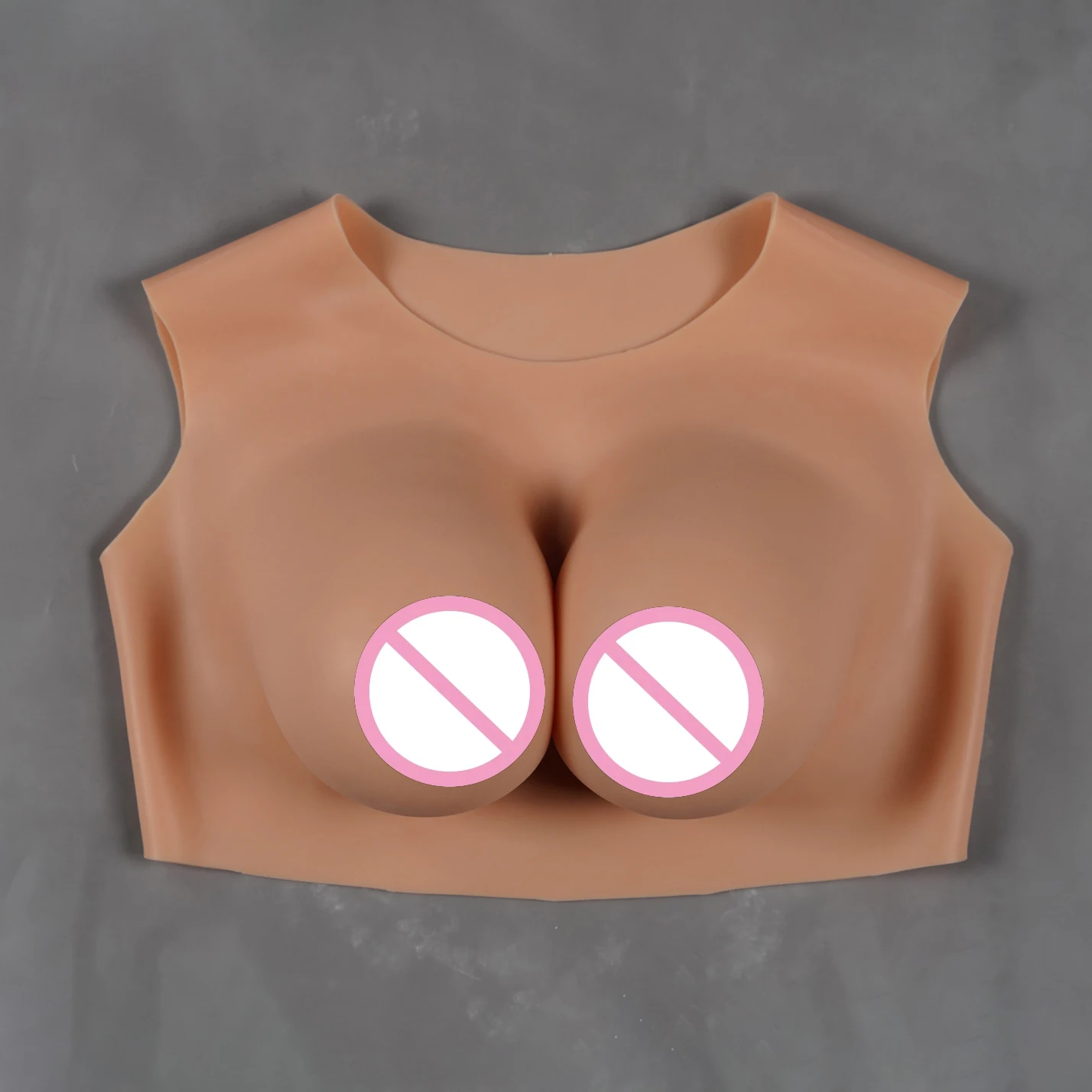 

Crew-Neck Short-Style Prosthetic Breasts Silicone Artificial Faux Bust Live Streamer Prop Silicone Artificial Breasts