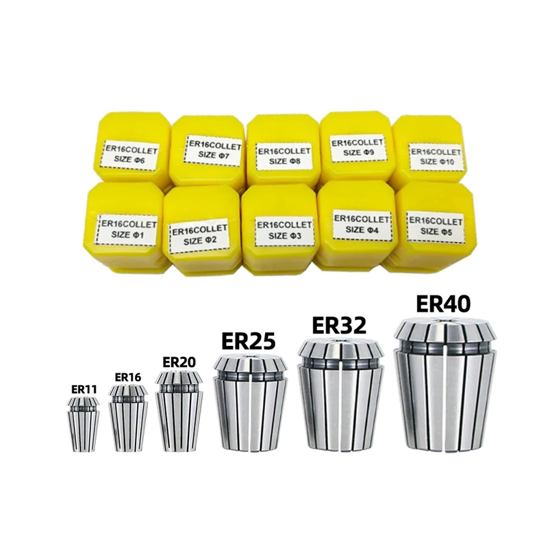 TULX-High Precision Spring Collet Set para Máquina de Gravura CNC, Lathe Tool, ER11, ER16, ER20, 1mm, 4mm, 6.35mm, 1mm, 8mm, 3.175mm, 0.008