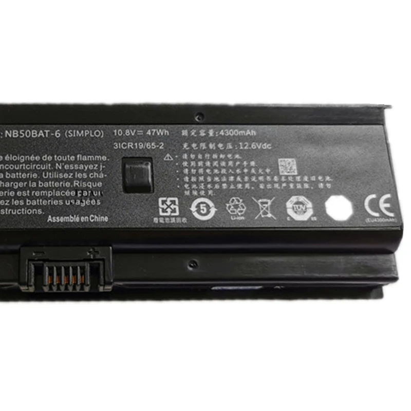 10.8V 47Wh 4300mAh New NB50BAT-6 Laptop Battery For Clevo NB50TK1 NB50TJ1 NB50TL NB50TZ For Hasee ZX6-CP5S1 ZX6-CP5T ZX6-CP5S
