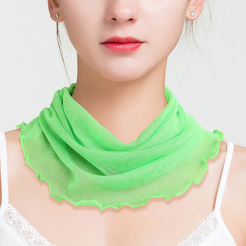 Women's Solid Color Silk Mesh Pullover Neck Gaiter – Comfortable, Soft, Versatile Scarf, Neck Protection