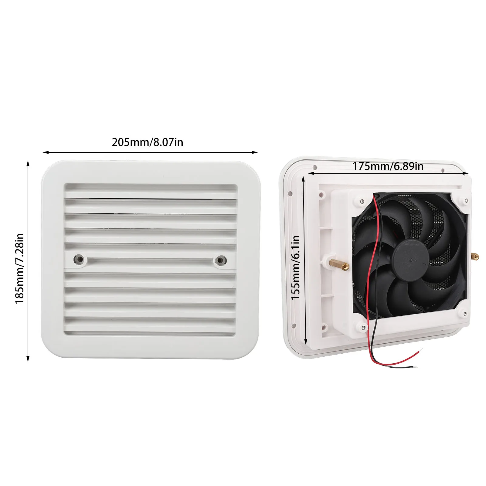 RV-Seitenventilator, 1-Wege, starker Wind, 3000 U/min, 24 V, Abluftventilator für Anhänger, Boot, Yacht, Küche, Badezimmer, Wohnmobil, Küche, Entlüftungsventilator