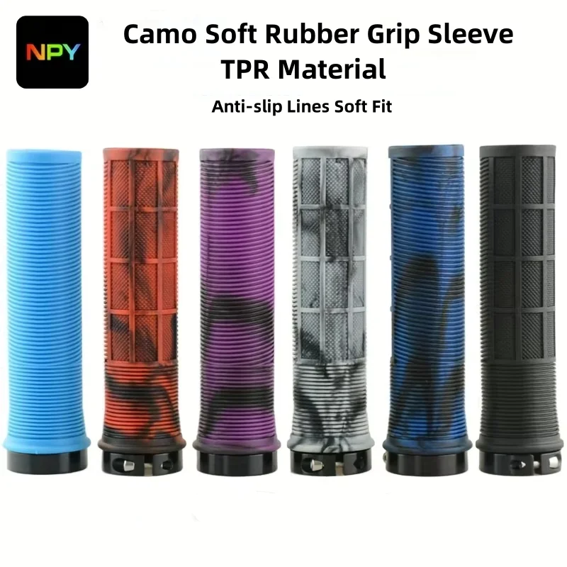 Manijas de bicicleta NPY, empuñadura de bloqueo de goma para Mtb, cubierta antideslizante a prueba de golpes para mango de bicicleta de montaña/carretera, accesorios plegables para bicicleta de equilibrio