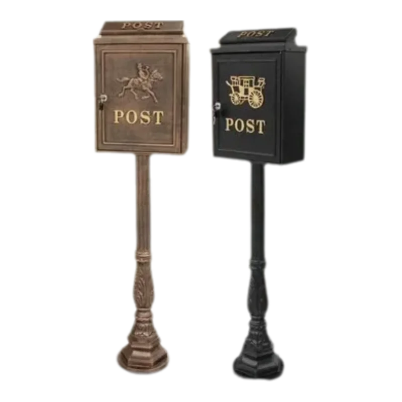 European Postbox Decoration Large Retro Vertical Mailbox Villa Outdoor Flooring Rainproof Outdoor Garden Mailbox