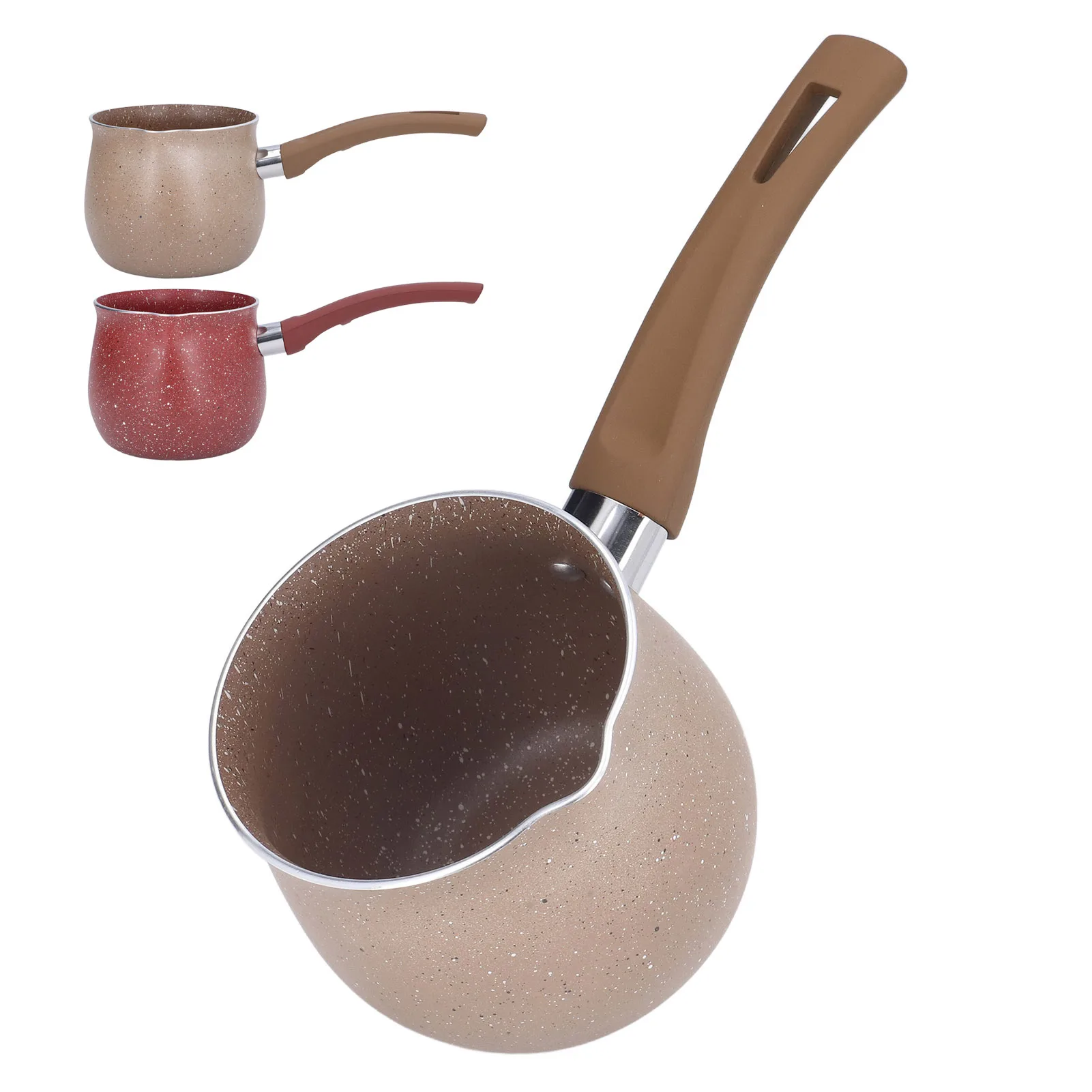 Mini Milk Pan Warmer Coffee Pot Non Stick Single Handle for Cooking Heating Boiling Melting