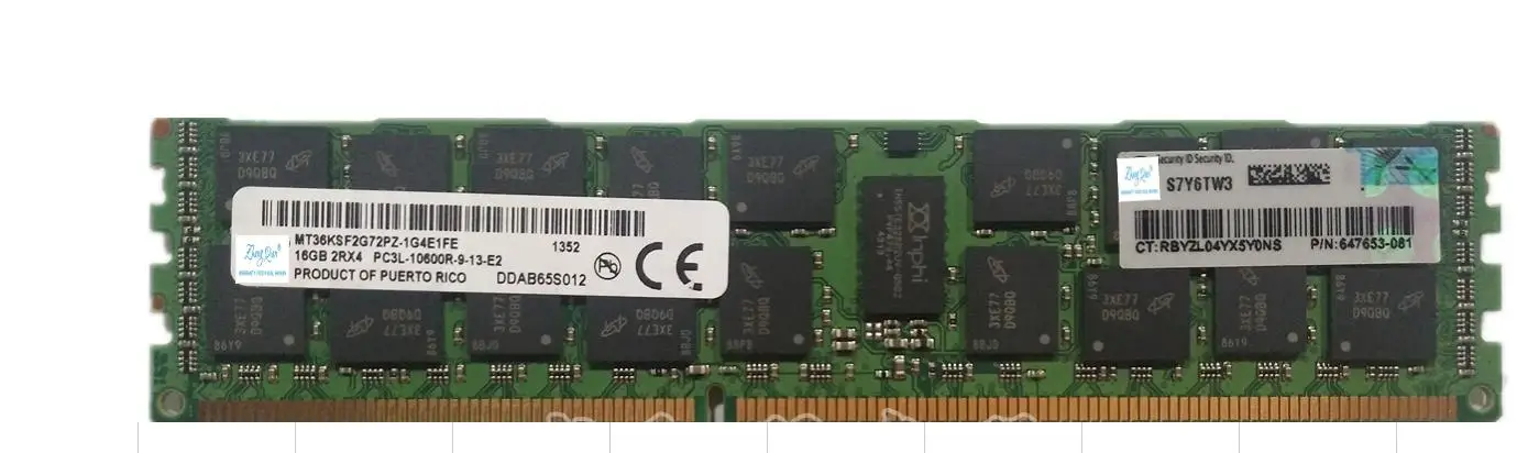 For server 16GB 2RX4 PC3L-10600R 1333 647901-B21 647653-081 16G