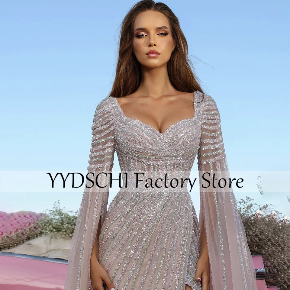 ที่กําหนดเองชุดราตรี 2025 สูงSlitค็อกเทลชุดA-Lineการปรับแต่งสูงเซ็กซี่A-Lineจีบคราบงานแต่งงานชุด