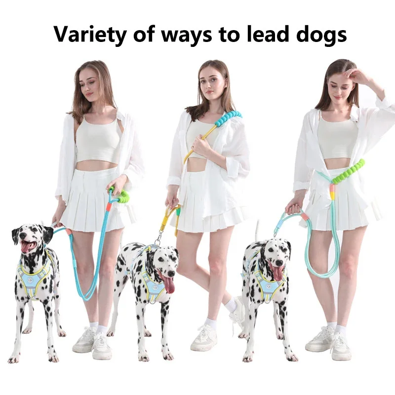 New Pet Leash with Neck Less Grip Anti Slip Explosion-proof Impact Resistant and Dual Traction Dog Walking Device