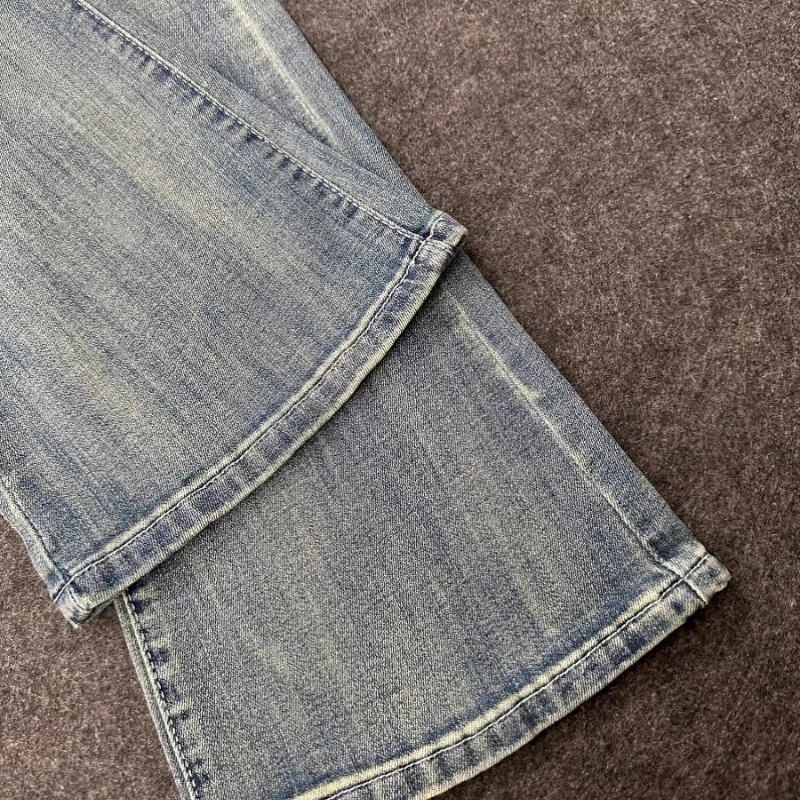 Spring Autumn Vintage Washed Vintage Micro Flared Jeans Women\'s Clothing High Waist Elasticity Making Them Look Slimmer Pants