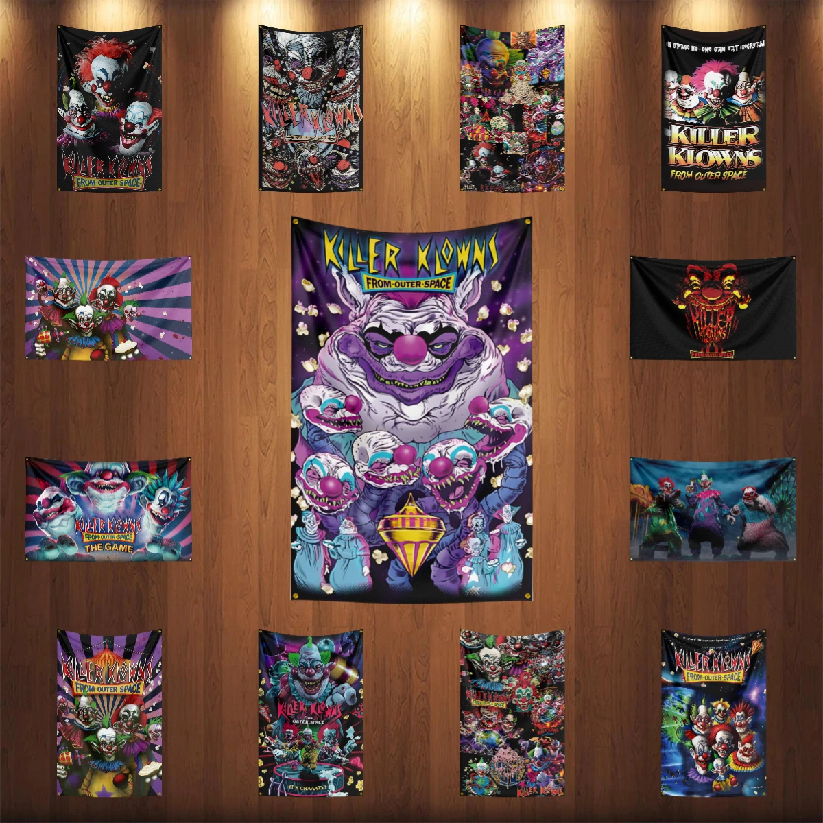 3x5 Ft k-killers Clowns Flag Classic Horror Movie Flag Halloween Wall Hanging Banner Decor Movie Poster outer space