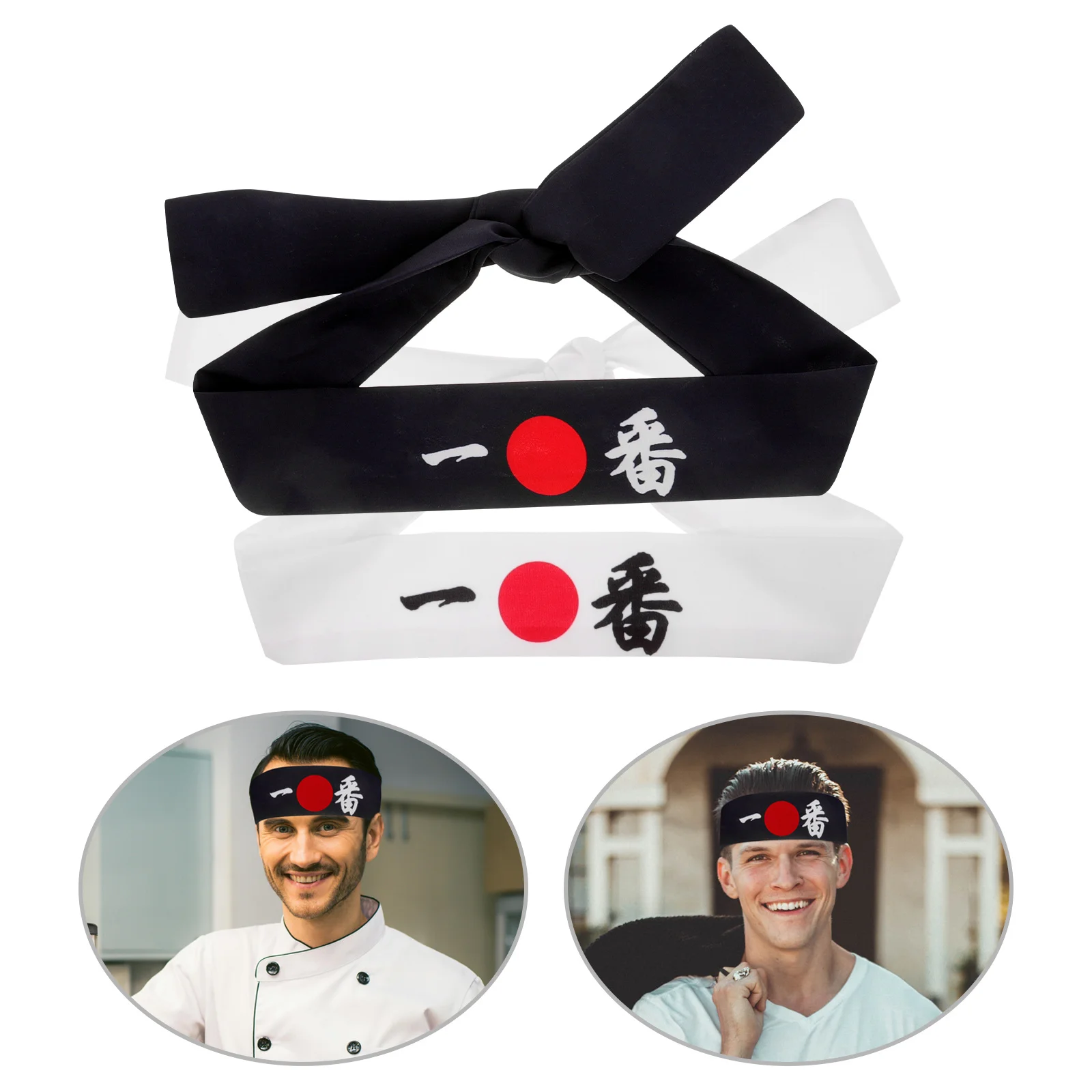 

2Pcs Japanese Headband Headband for Sports Exercise Cooking Sushi Chef Headwear Costume Accessory