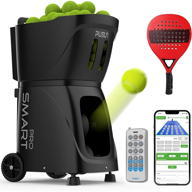 

Ball machine tennis ball machine transmitter device for training exercises with app remote control.