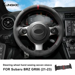 For Subaru BRZ Toyota GR86 2021 2022 2023 2024 2025 Suede Steering Wheel Braid Cover Car Woven Handle DIY Interior Accessories
