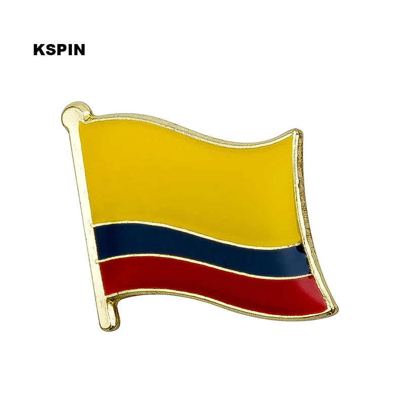 Insignia de la bandera de Colombia, Pin con símbolo, insignias de Metal, broche decorativo, alfileres para ropa, broche, joyería