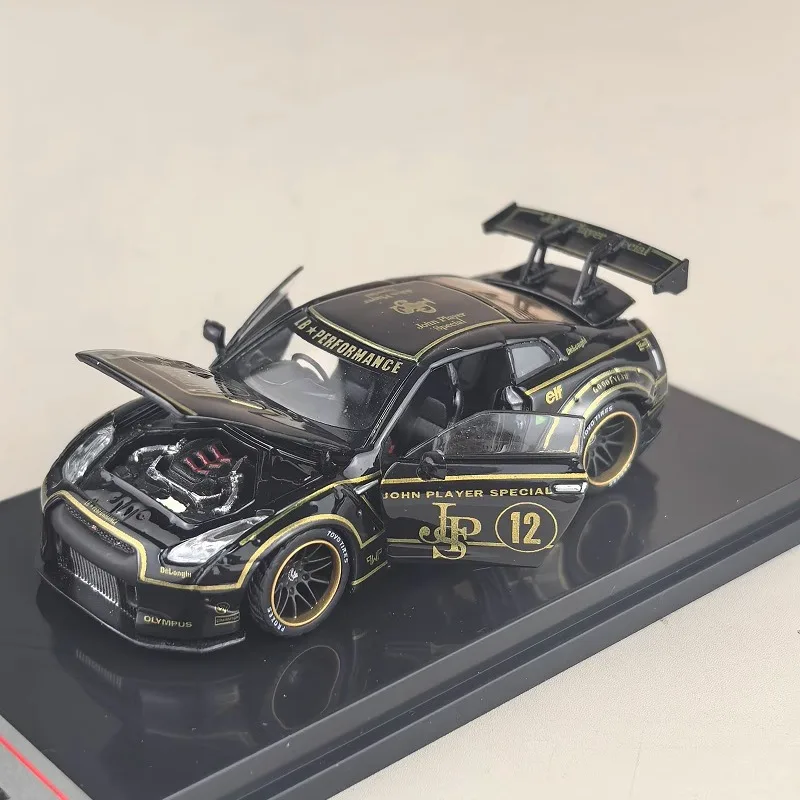 Pressofuso in scala 1:64 LB Nissan GTR R35 Grigio OldTime Simulazione Modello di auto Giocattolo da collezione Regalo Souvenir Display Ornamento