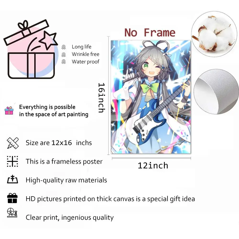 Vocaloid Virtual Luo Tianyi Painting Calligraphy Wall Art Mural Living Room Canvas Decor Gifts