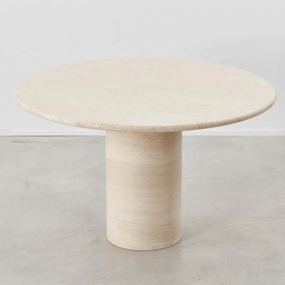 modern design natural stone dining table natural travertine round dining table natural marble wholesale customization