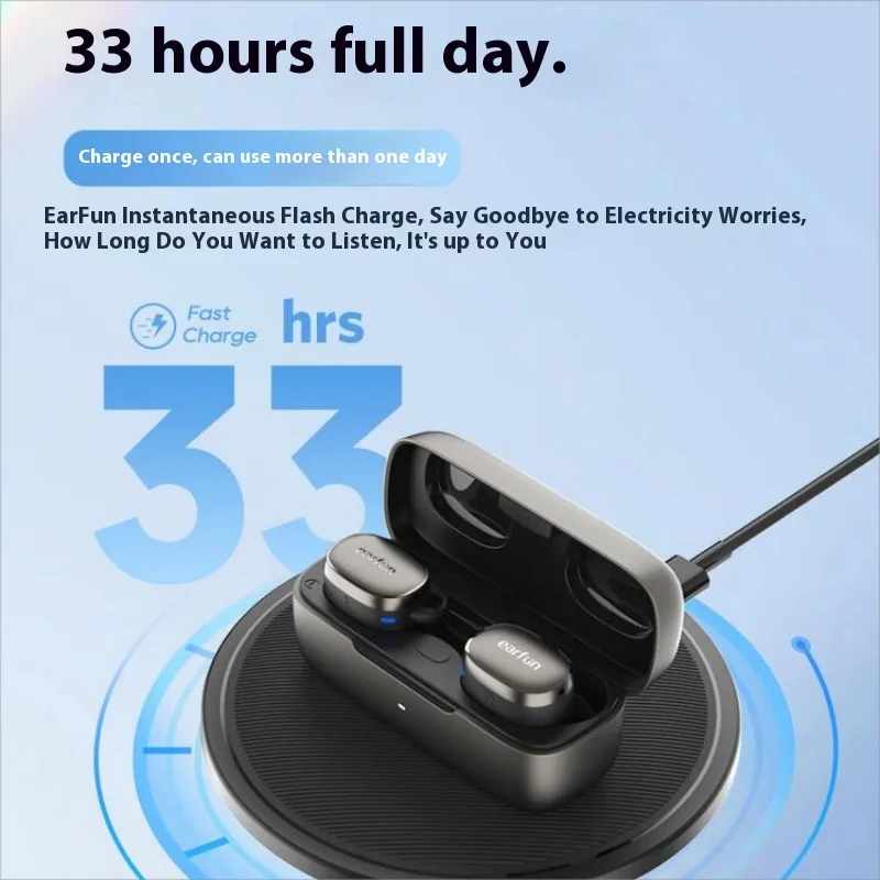 سماعة أذن لاسلكية من EarFun Free Pro3 لتقليل الضوضاء وعمر بطارية طويل مقاوم للماء سماعات أذن رياضية محمولة مع ميكروفون مخصص