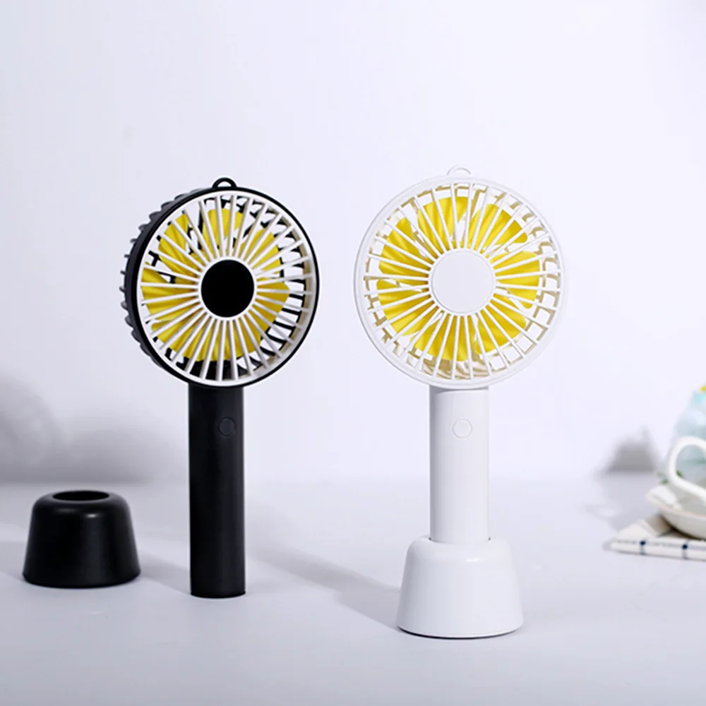 Mini Handheld Fan Portable Rechargeable Battery Operated Cooling Desktop with Base 3 Modes for Home Office Travel Outdoor