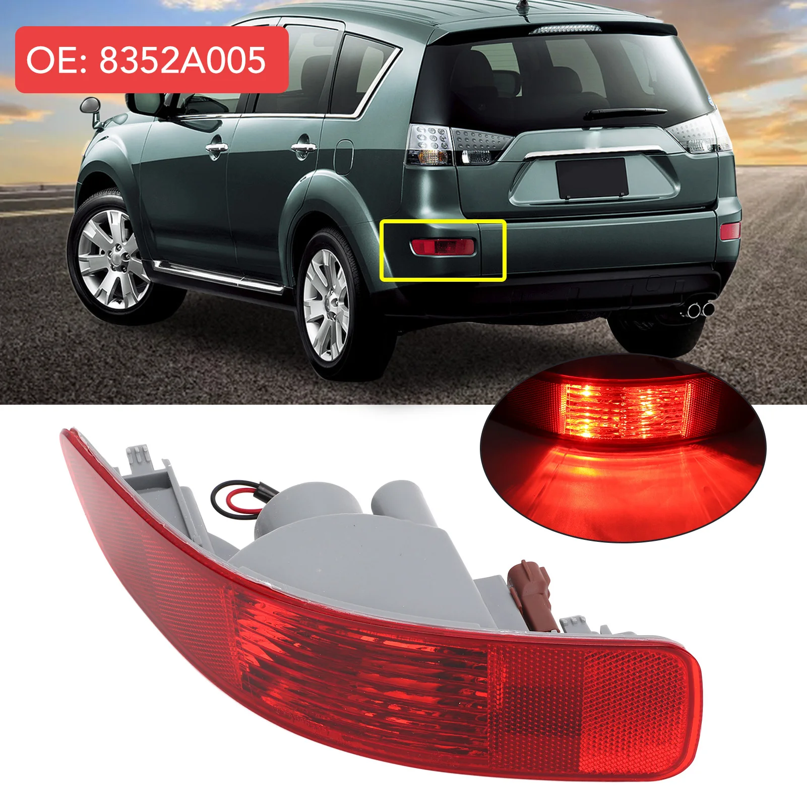 

For Mitsubishi Outlander 2007 2008 2009 2010 2011 20112 1 Pc Left Rear Side Marker Reflector Light 12V Tail Bumper Lamp 8352A005