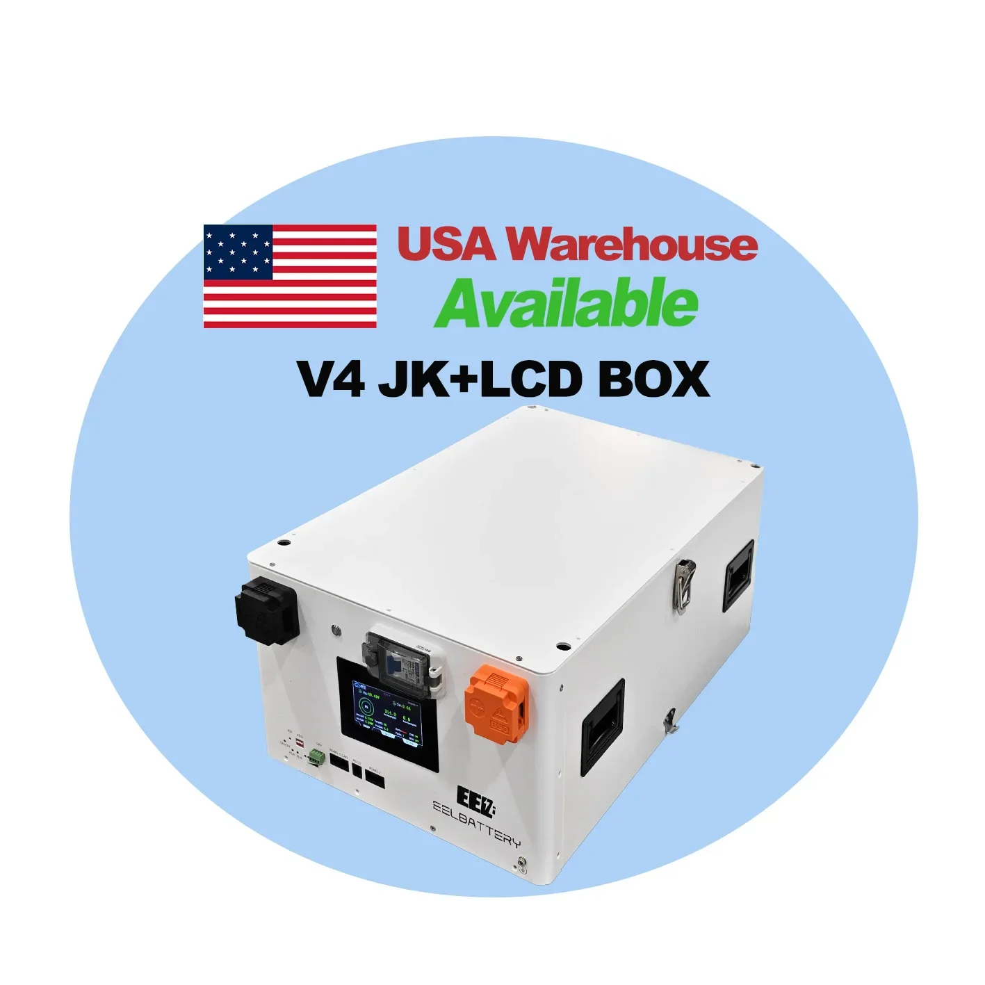 USA DDP STOCK EEL 48V 16S V6-JK Caja apilable DIY para rack de servidor con BMS JK V19 200A integrado e inversor BMS de balance activo de 2A, stock en EE. UU.