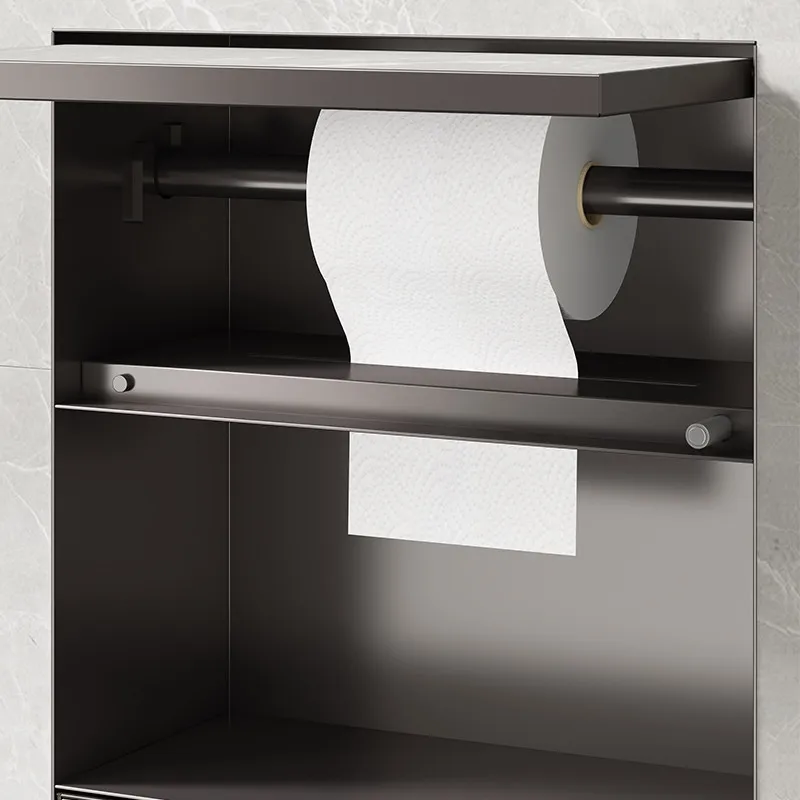 304 Stainless Steel Hidden Trash Can Toilet Brush Wall Niche Built in Tile Embedded Large Capacity Multi Functional Super Heavy