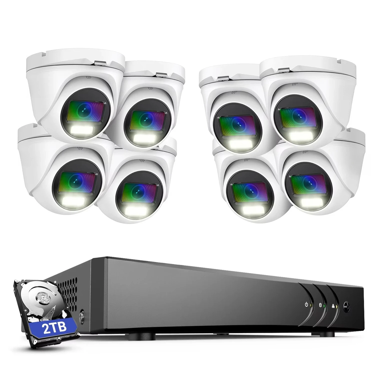 ANNKE 1080P 2MP داخلي عالي الوضوح TVI برج أمان معدني اللون vu OurHours للرؤية الليلية نظام مسجل رقمي