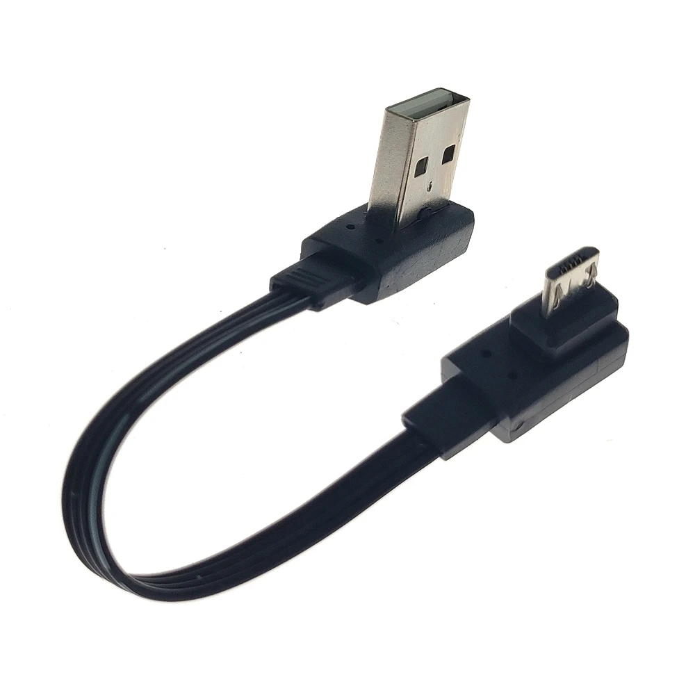20CM Super Flat Flexible Up and Down Left Right Angled 90° USB Micro USB Plug to USB Left Right Male Data Cable 10CM 30CM 50CM