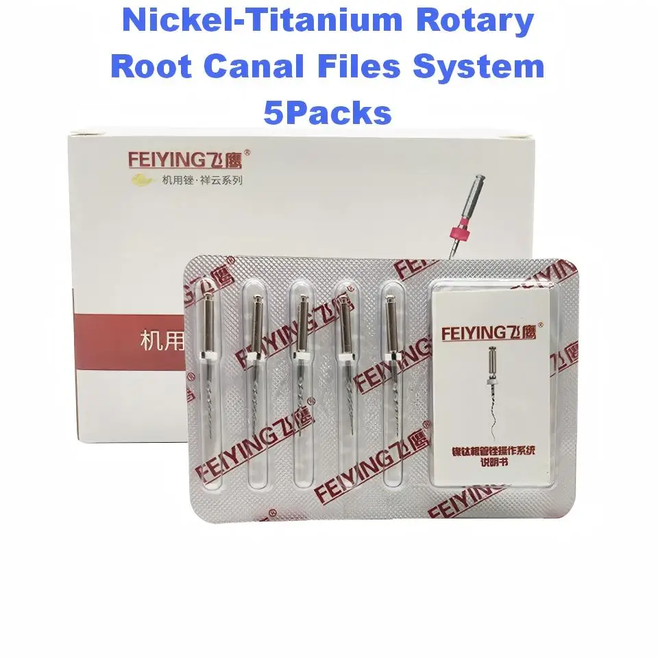 

5Packs NiTi Rotary Root Canal Files Dental Endodontic Instruments Root Canal Preparation Rotary Endodontic Files Root Canal File