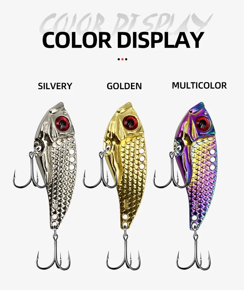 ShareShark Angelköder Blade Bait Metall-VIB-Köder für Barsch, Zander, Forelle – für Süß- und Salzwasserfischen, Metall-Hardbaits – Detail 8