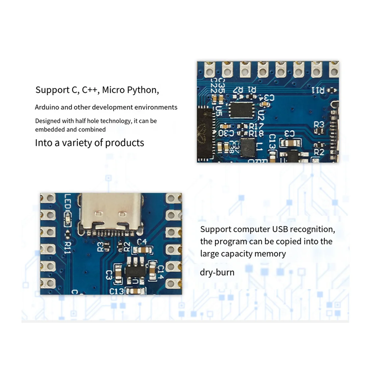 2025+ 2X للوحة تطوير Pico2-RP2350 تعتمد على RP2350A، لـ Micro-Python، لـ